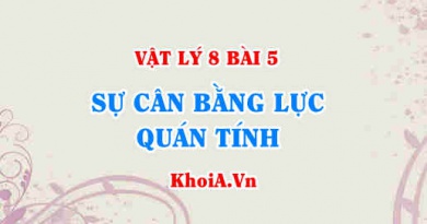 Quán tính là gì, Hai lực cân bằng là gì, Hai lực cân bằng có đặc điểm gì? cho ví dụ - Vật lý 8 bài 5